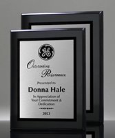 Picture of Gloss Black Econo Award Plaque - Silver Plate